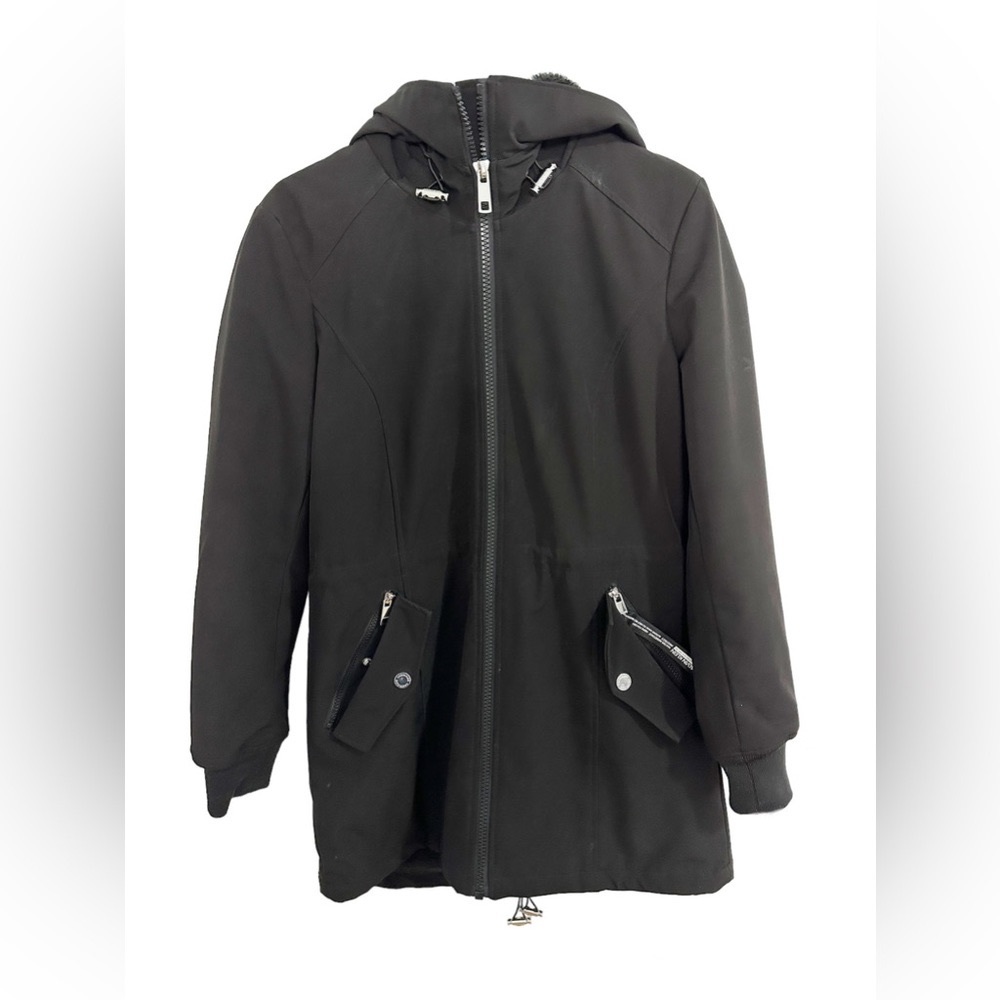 Calvin Klein Black Winter Coat with Fuzzy Interior